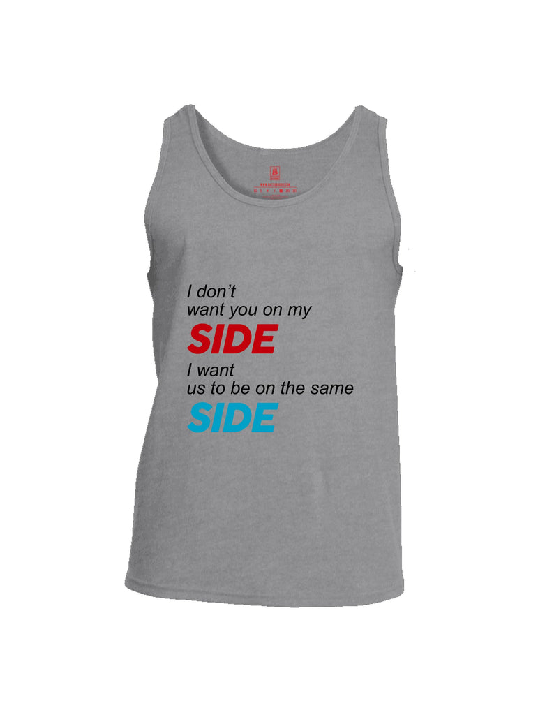 Battleraddle I Don'T Want You On My Side Red Sleeves Men Cotton Cotton Tank Top