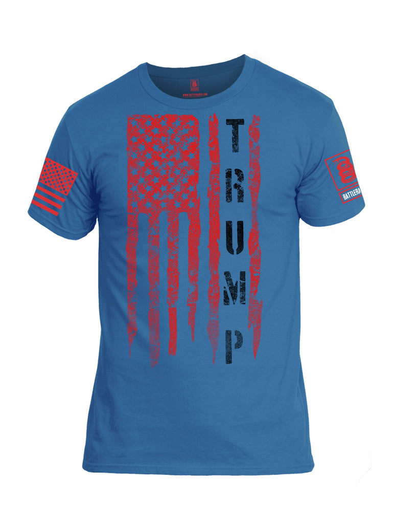 Battleraddle Flag Trump  Red Sleeves Men Cotton Crew Neck T-Shirt