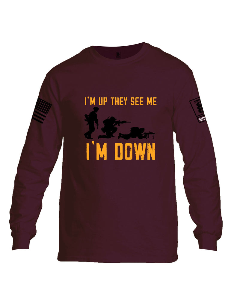 Battleraddle Im Up They See Me   Black Sleeves Men Cotton Crew Neck Long Sleeve T Shirt