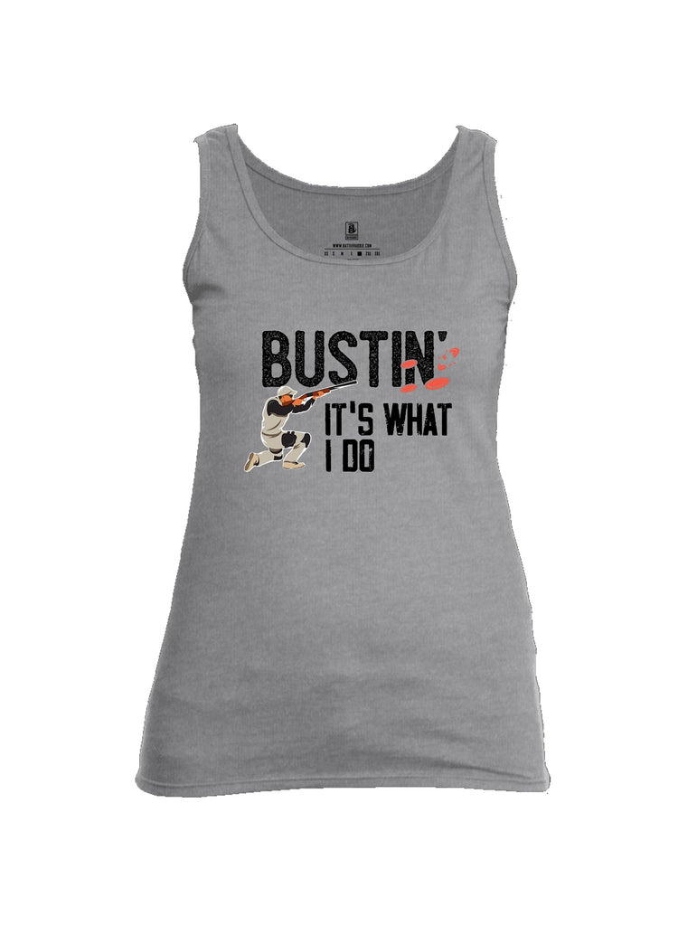 Battleraddle Bustin Clays Black Sleeves Women Cotton Cotton Tank Top