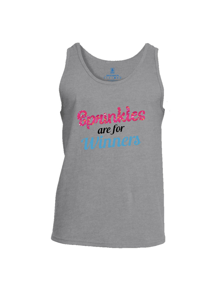 Battleraddle Sprinkles Are For Winners  Mid Blue Sleeves Men Cotton Cotton Tank Top