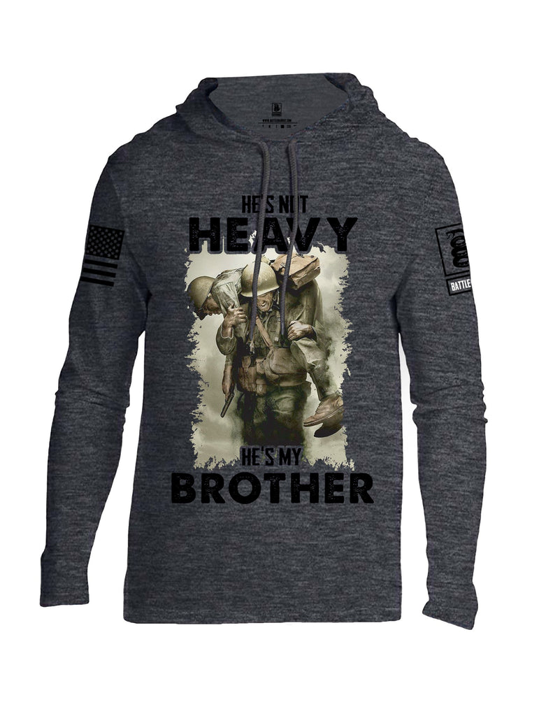 Battleraddle He'S Not Heavy He'S My Brother Black Sleeves Men Cotton Thin Cotton Lightweight Hoodie