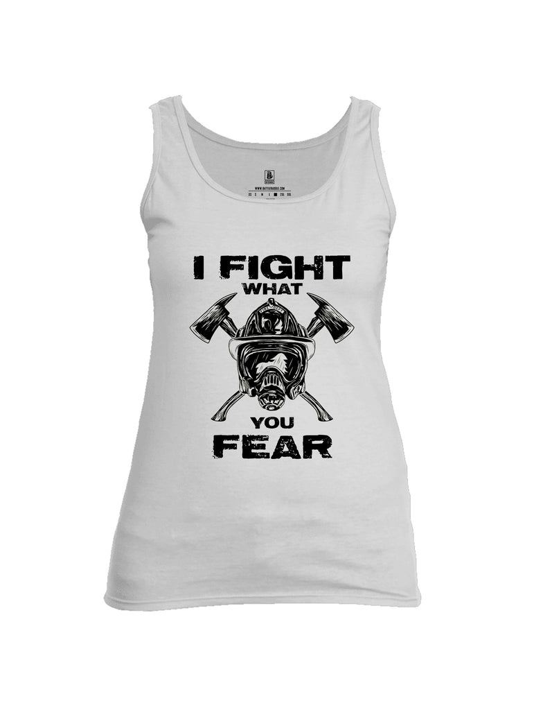 Battleraddle I Fight What You Fear  Black Sleeves Women Cotton Cotton Tank Top