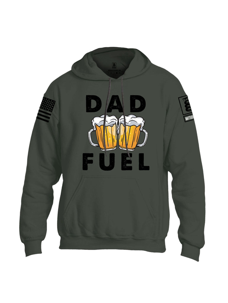 Battleraddle Dad Fuel Black Sleeves Uni Cotton Blended Hoodie With Pockets