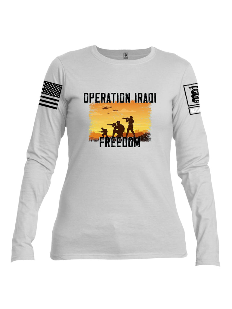 Battleraddle Operation Iraqi Freedom Soldiers Black Sleeves Women Cotton Crew Neck Long Sleeve T Shirt