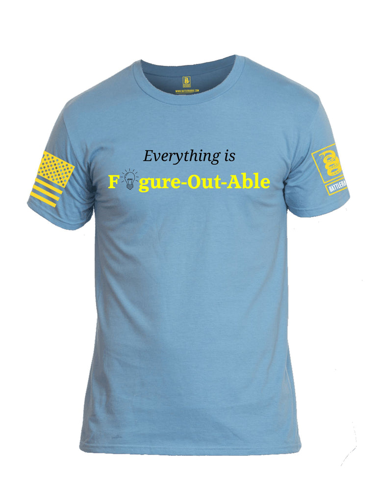 Battleraddle Everything Is Figure-Out-Able Yellow Sleeves Men Cotton Crew Neck T-Shirt