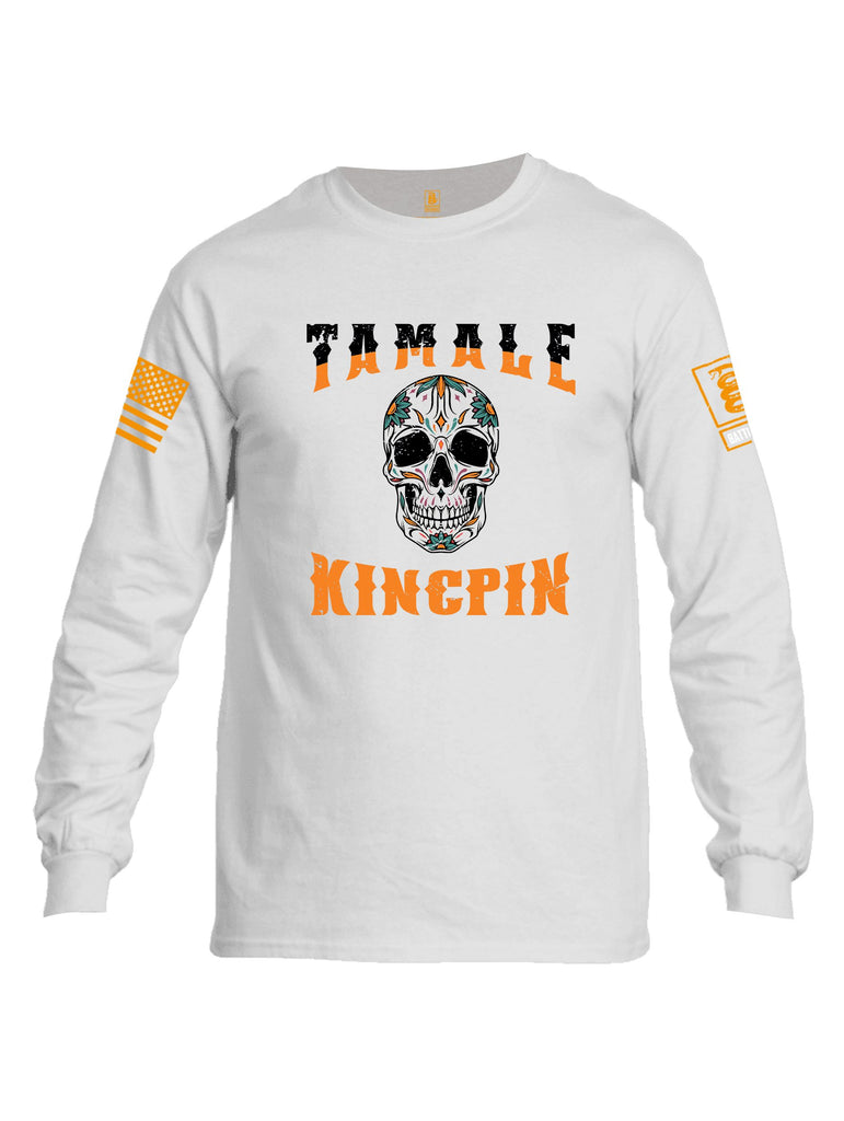 Battleraddle Tamale Kingpin Orange Sleeves Men Cotton Crew Neck Long Sleeve T Shirt