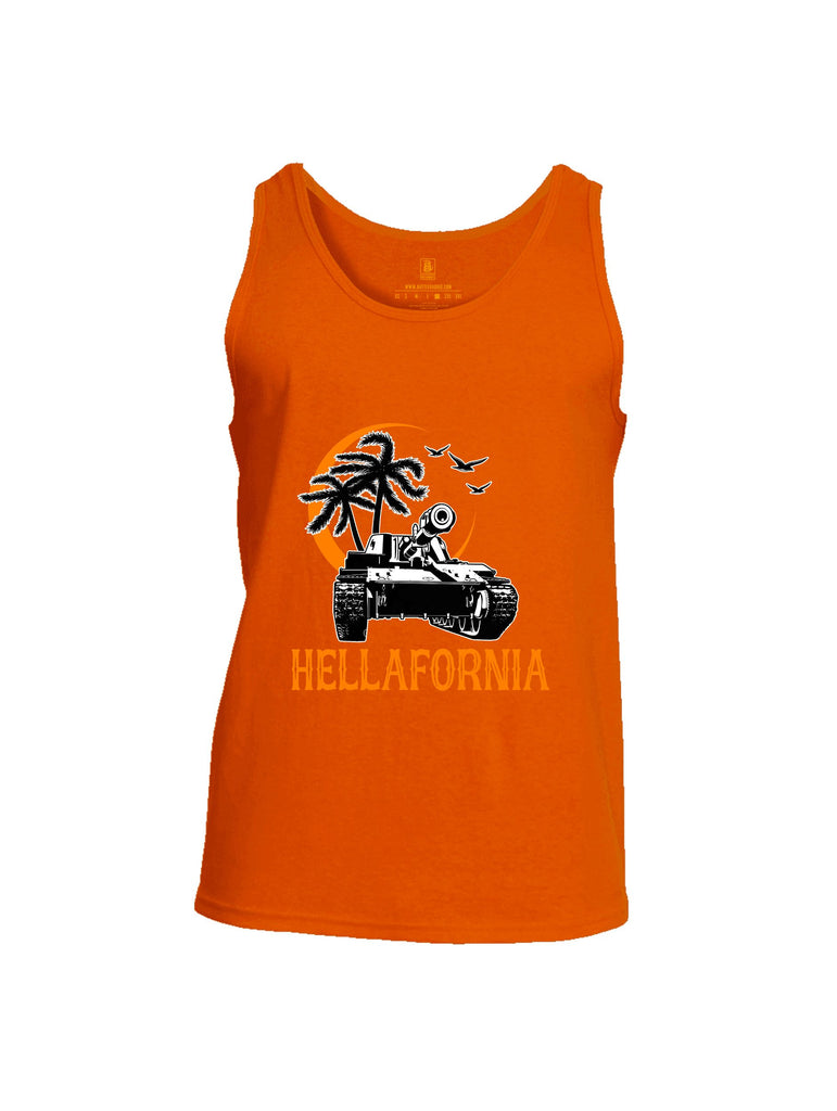 Battleraddle Hellafornia Orange Sleeves Men Cotton Cotton Tank Top