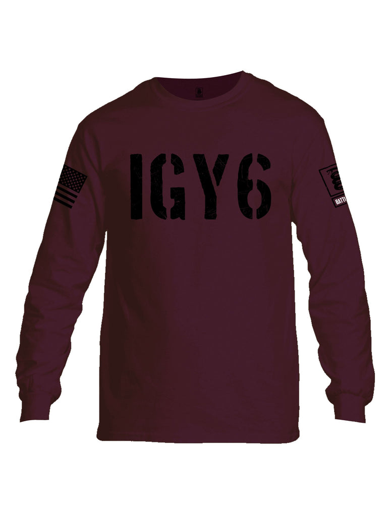 Battleraddle Igy6 Black Sleeves Men Cotton Crew Neck Long Sleeve T Shirt