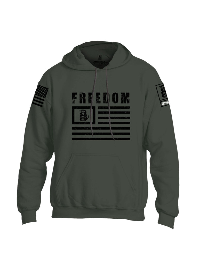 Battleraddle Freedom Flag Black Sleeves Uni Cotton Blended Hoodie With Pockets