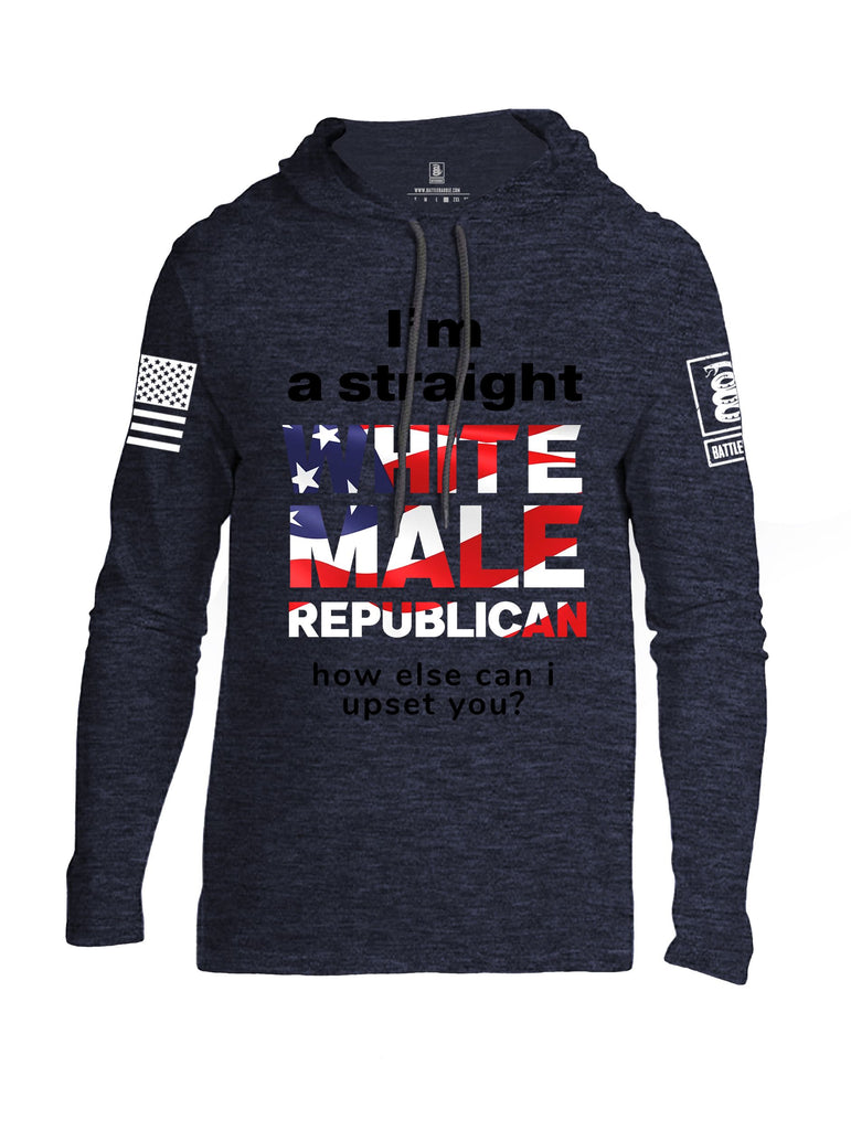 Battleraddle I'M A Straight White Male Republican White Sleeves Men Cotton Thin Cotton Lightweight Hoodie