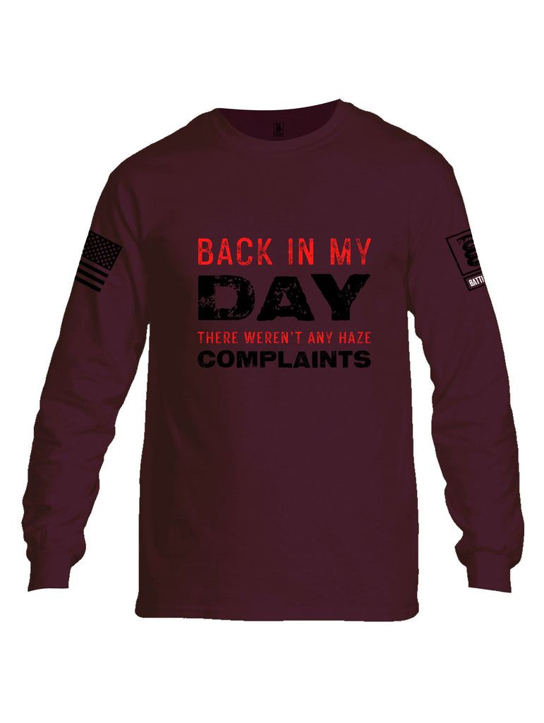 Battleraddle Back In My Day  Black Sleeves Men Cotton Crew Neck Long Sleeve T Shirt