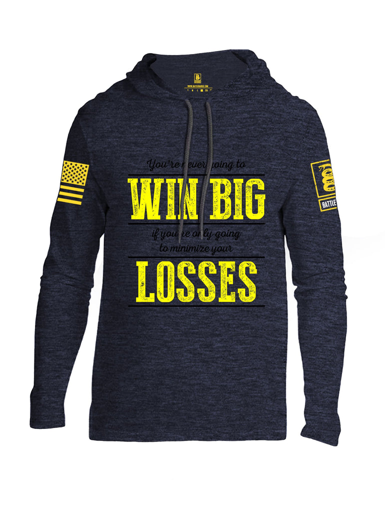 Battleraddle You'Re Never Going To Win Big  Yellow Sleeves Men Cotton Thin Cotton Lightweight Hoodie