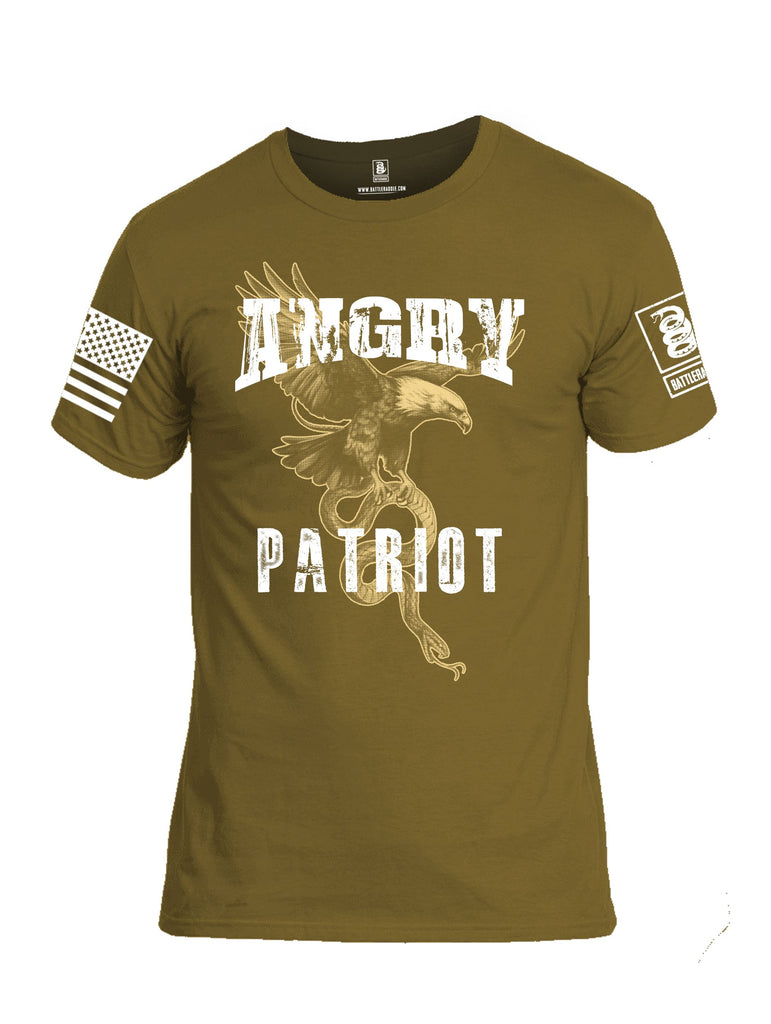 Battleraddle Angry Patriot Eagle  White Sleeves Men Cotton Crew Neck T-Shirt