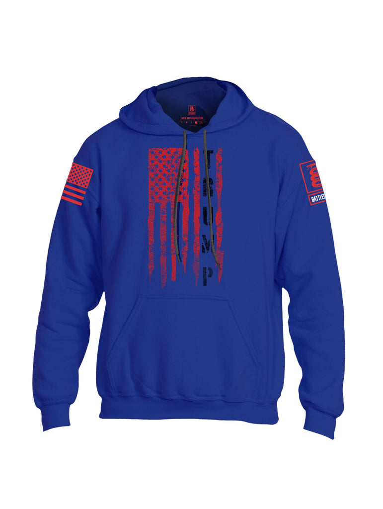 Battleraddle Flag Trump  Red Sleeves Uni Cotton Blended Hoodie With Pockets