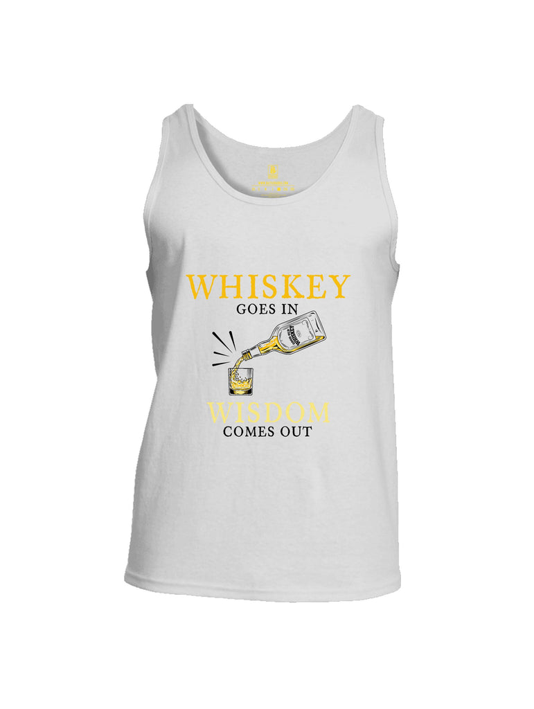 Battleraddle Whiskey Goes In Wisdom Comes Out Yellow Sleeves Men Cotton Cotton Tank Top