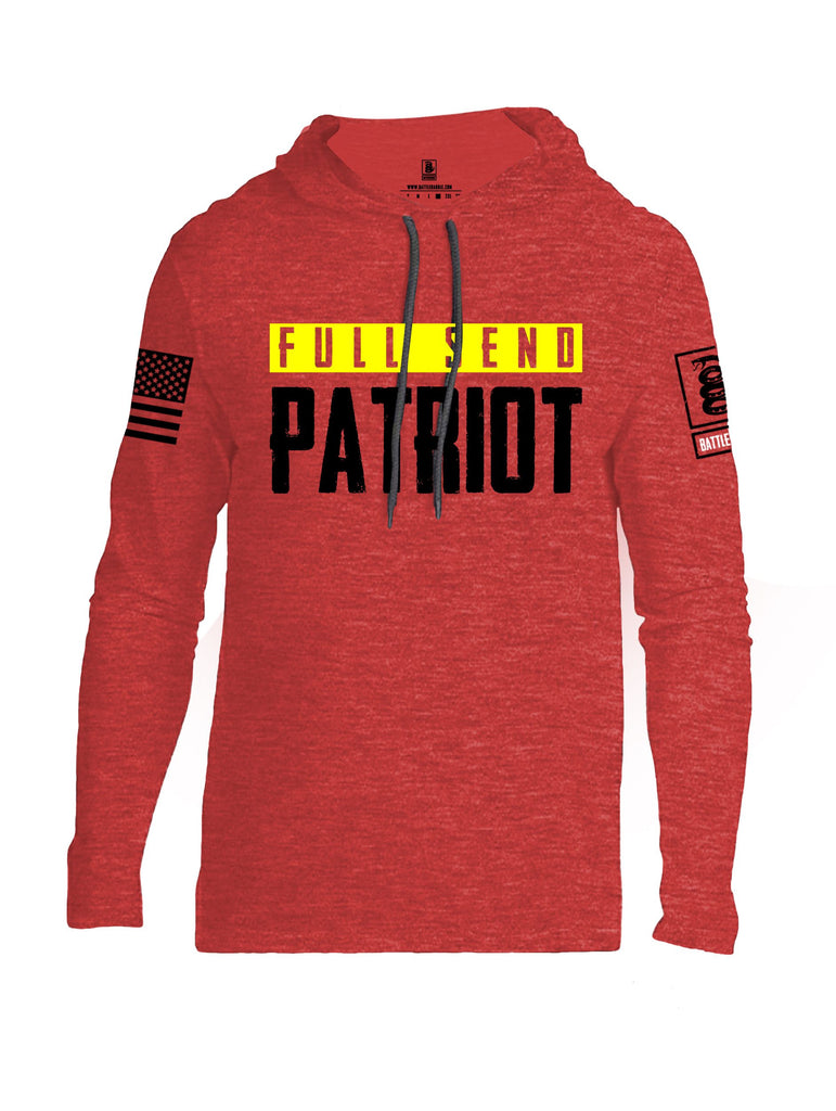 Battleraddle Full Send Patriot Black Sleeves Men Cotton Thin Cotton Lightweight Hoodie