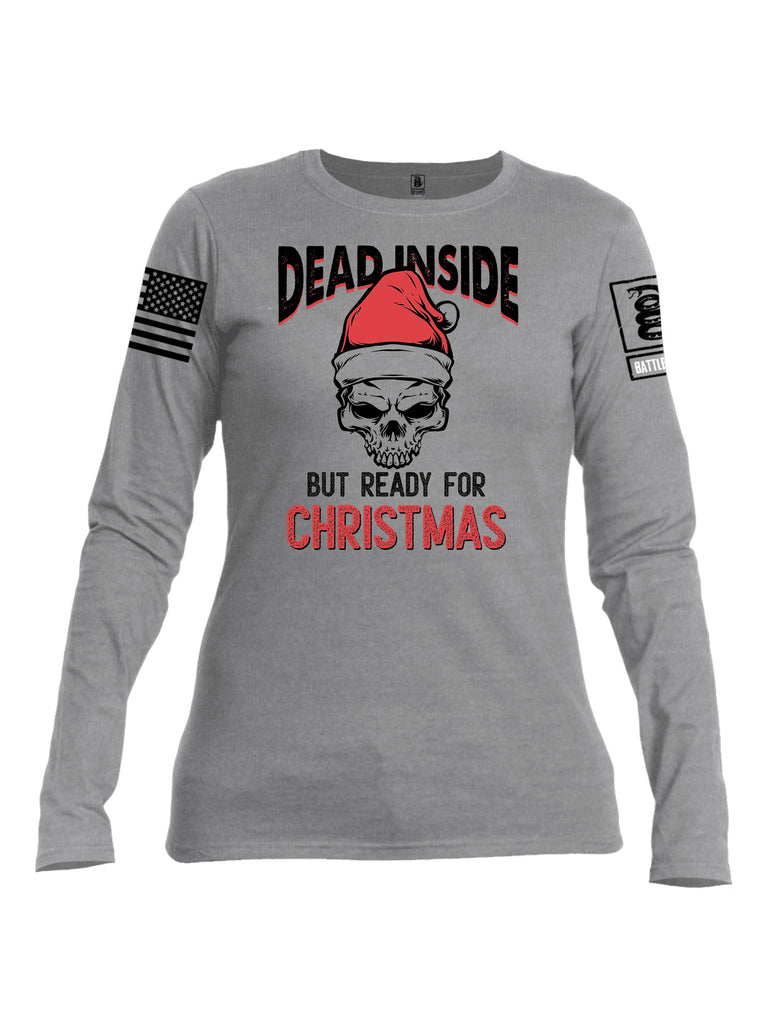 Battleraddle Dead Inside Black Sleeves Women Cotton Crew Neck Long Sleeve T Shirt