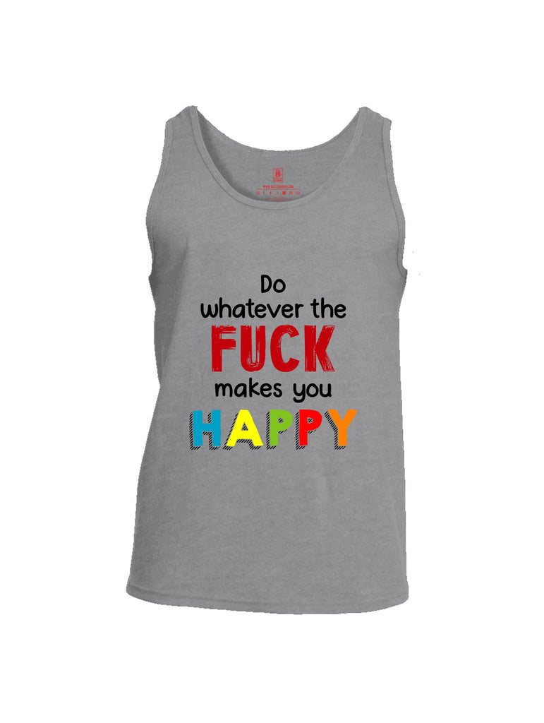 Battleraddle Do Whatever The Fuck Makes You Happy Red Sleeves Men Cotton Cotton Tank Top