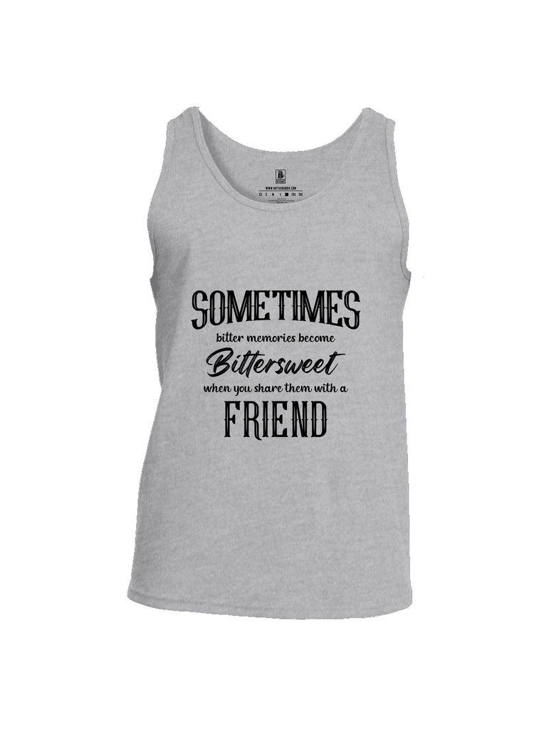 Battleraddle Sometimes Bitter Memories Become Bittersweet Black Sleeves Men Cotton Cotton Tank Top