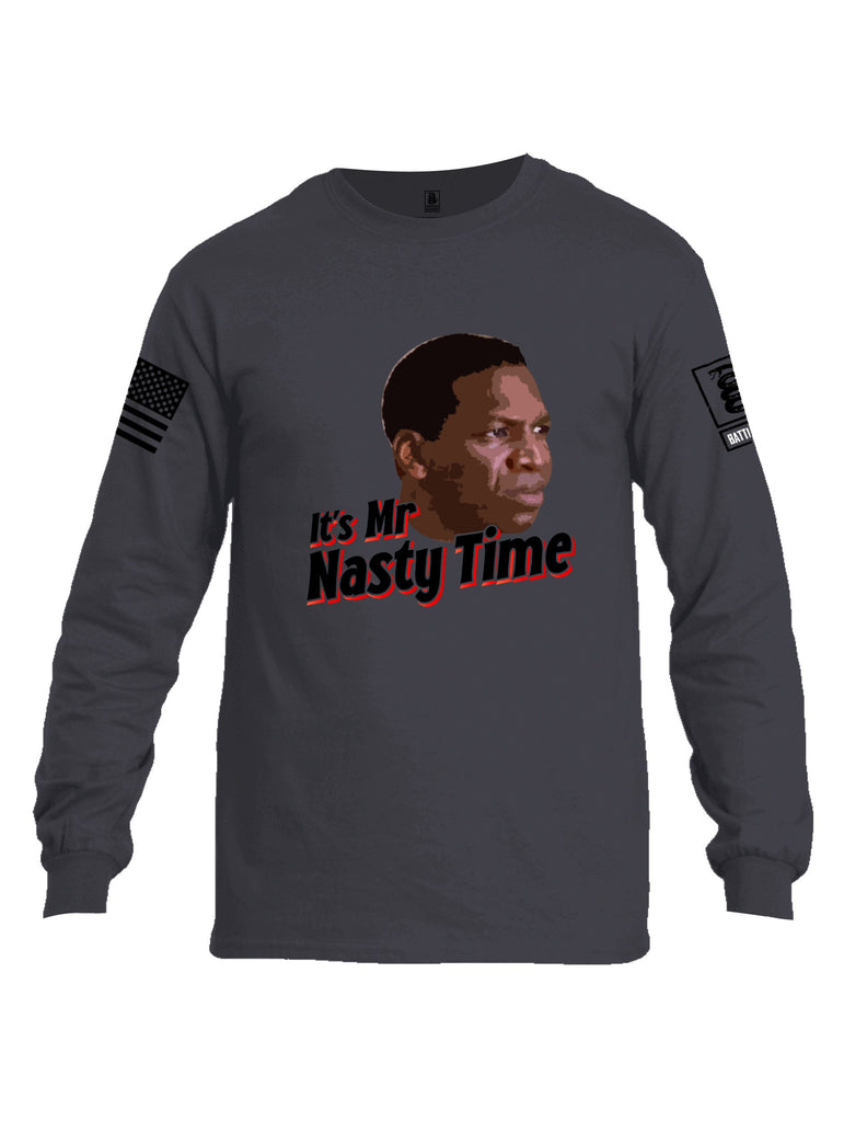 Battleraddle Its Mr Nasty Time Black Sleeves Men Cotton Crew Neck Long Sleeve T Shirt
