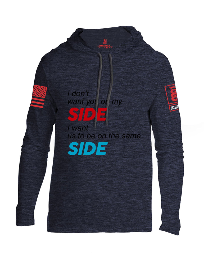 Battleraddle I Don'T Want You On My Side Red Sleeves Men Cotton Thin Cotton Lightweight Hoodie