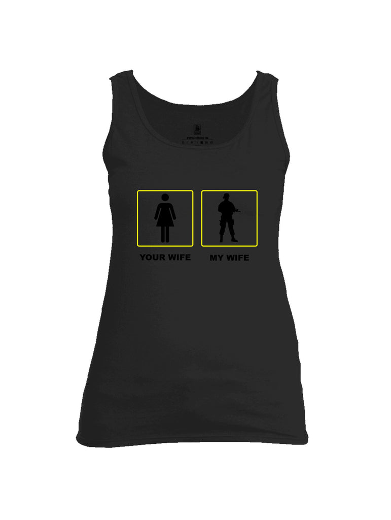 Battleraddle Your Wife My Wife Black Sleeves Women Cotton Cotton Tank Top