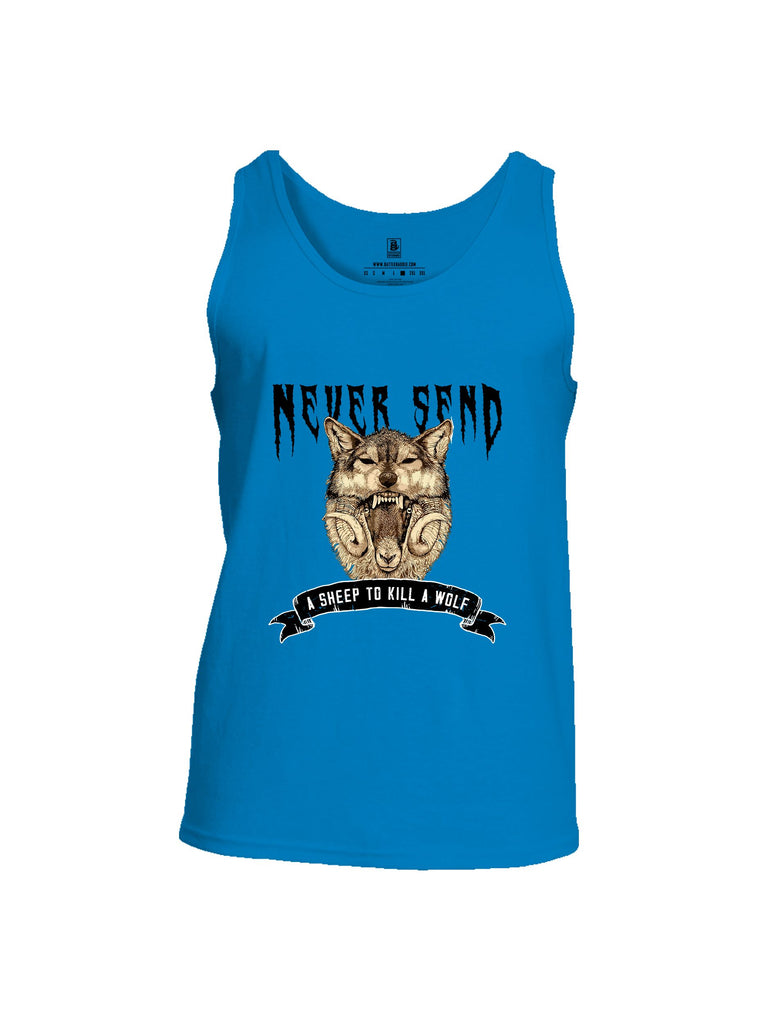 Battleraddle Never Send A Sheep To Kill A Wolf Black Sleeves Men Cotton Cotton Tank Top