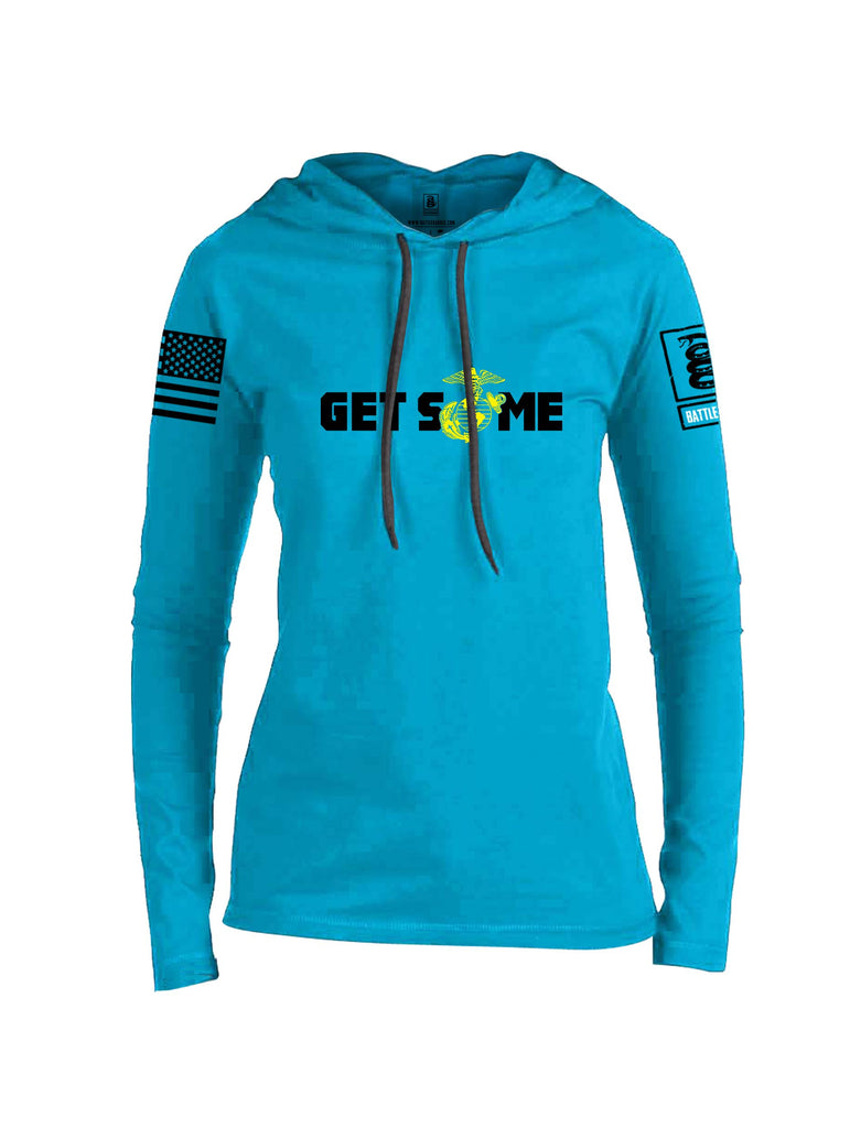 Battleraddle Get Some Ega Logo Black Sleeves Women Cotton Thin Cotton Lightweight Hoodie