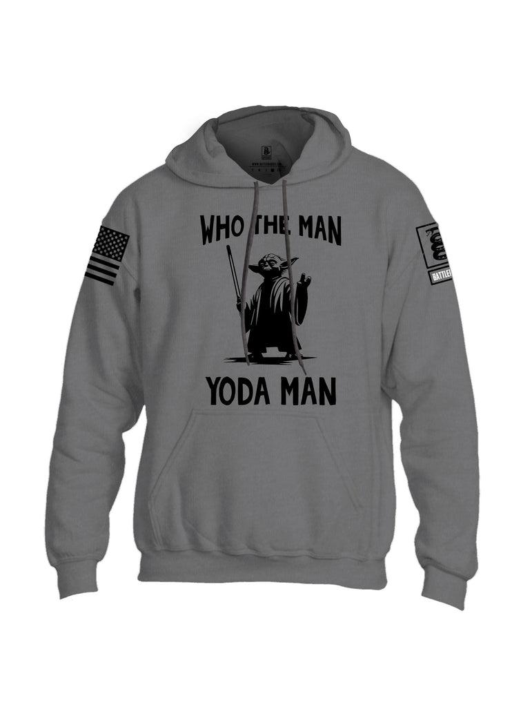 Battleraddle Who The Man  Black Sleeves Uni Cotton Blended Hoodie With Pockets