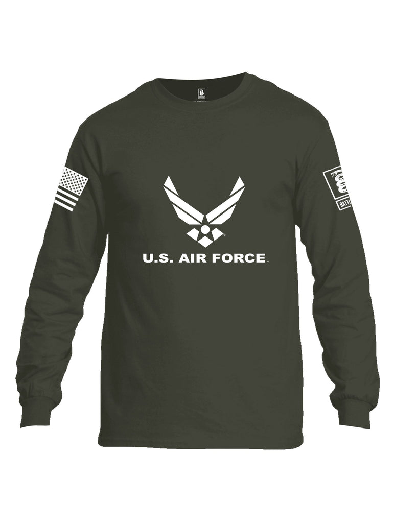 Battleraddle Us Air Force White Sleeves Men Cotton Crew Neck Long Sleeve T Shirt