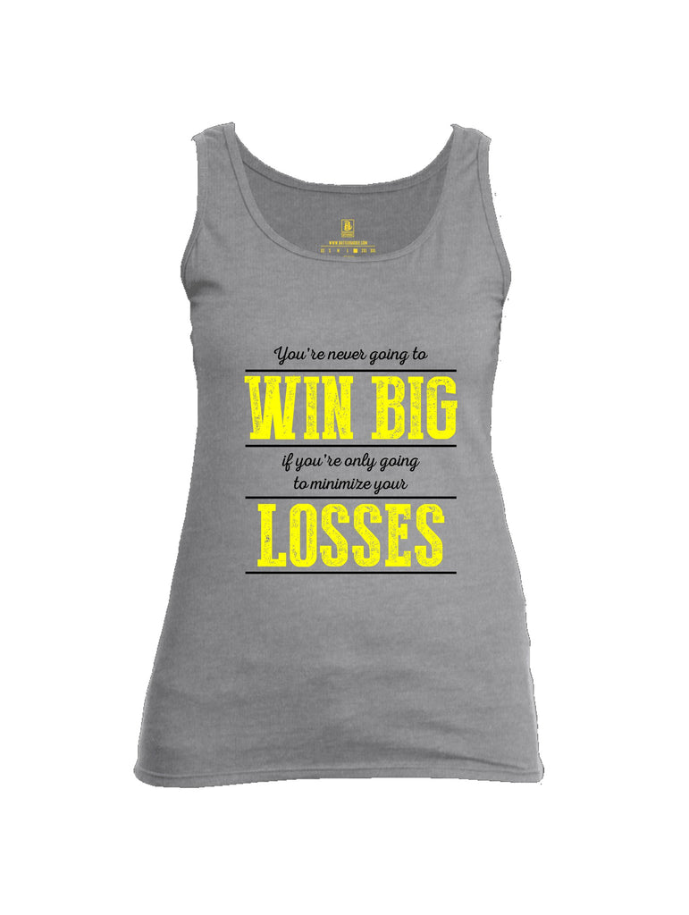 Battleraddle You'Re Never Going To Win Big  Yellow Sleeves Women Cotton Cotton Tank Top