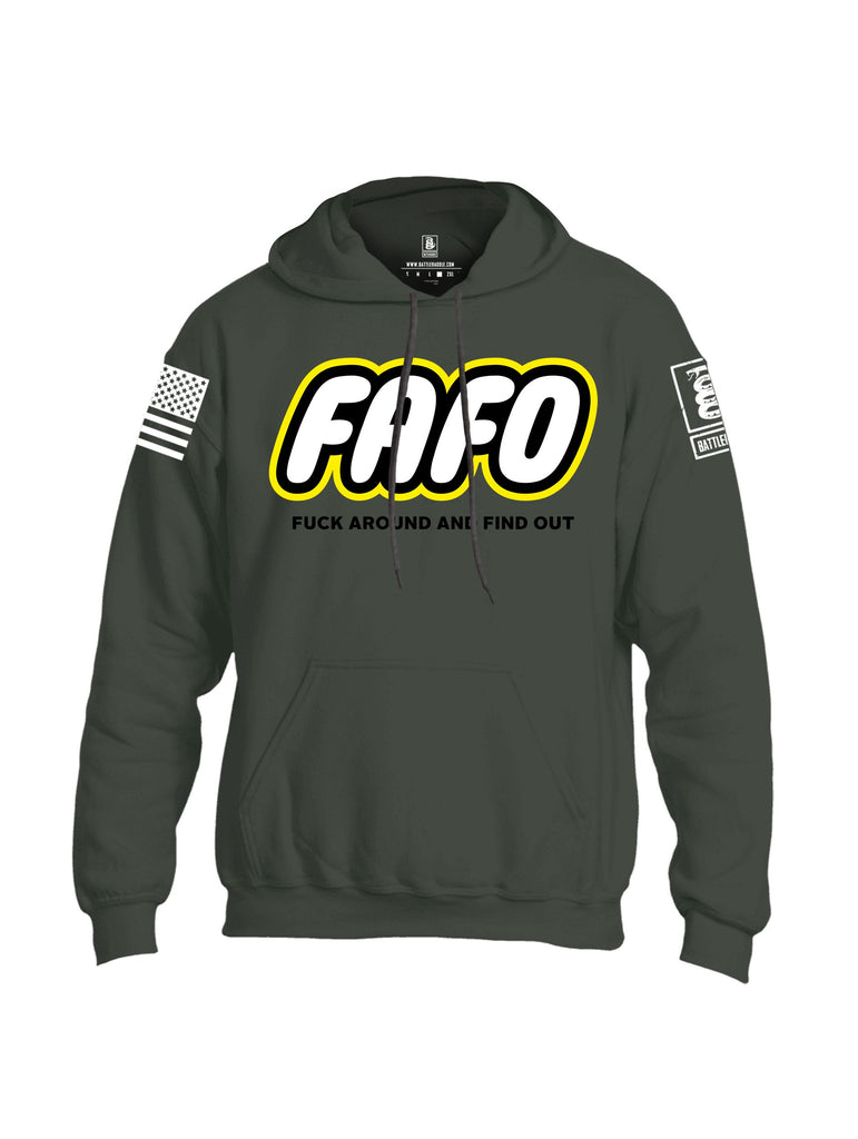 Battleraddle Fafo  White Sleeves Uni Cotton Blended Hoodie With Pockets