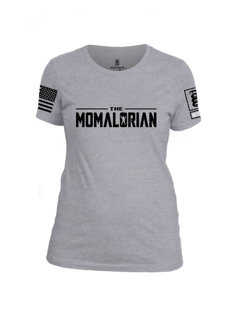 Battleraddle The Momalorian  Black Sleeves Women Cotton Crew Neck T-Shirt