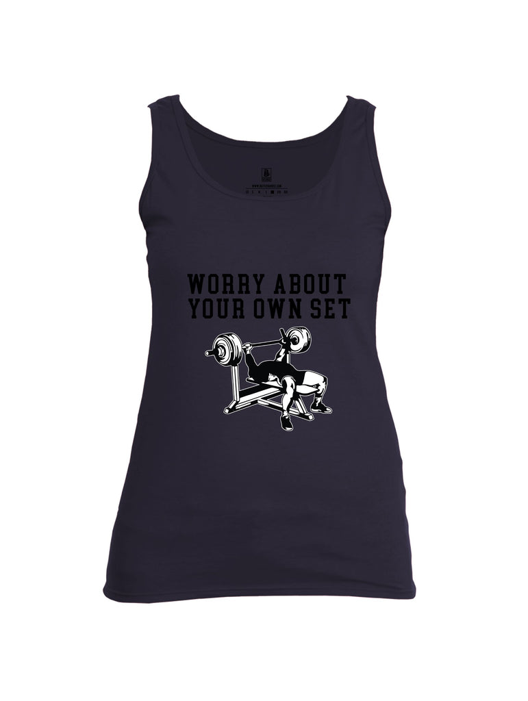 Battleraddle Worry About Your Own Set  Black Sleeves Women Cotton Cotton Tank Top