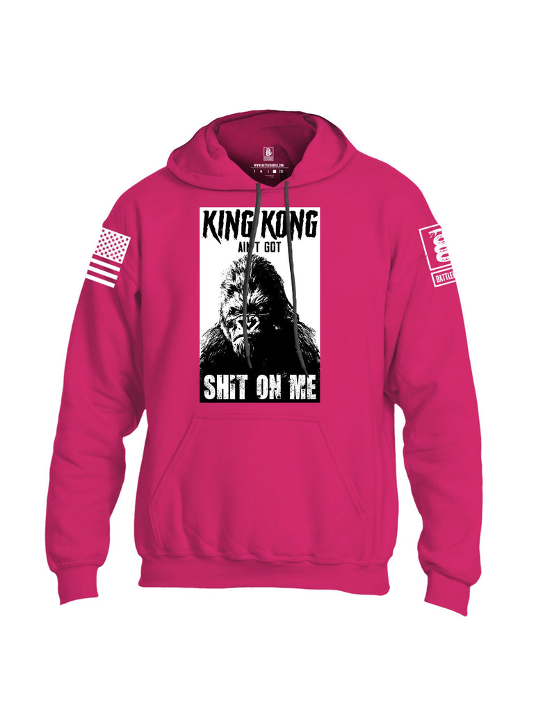 Battleraddle King Kong Ain'T Got Shit On Me White Sleeves Uni Cotton Blended Hoodie With Pockets