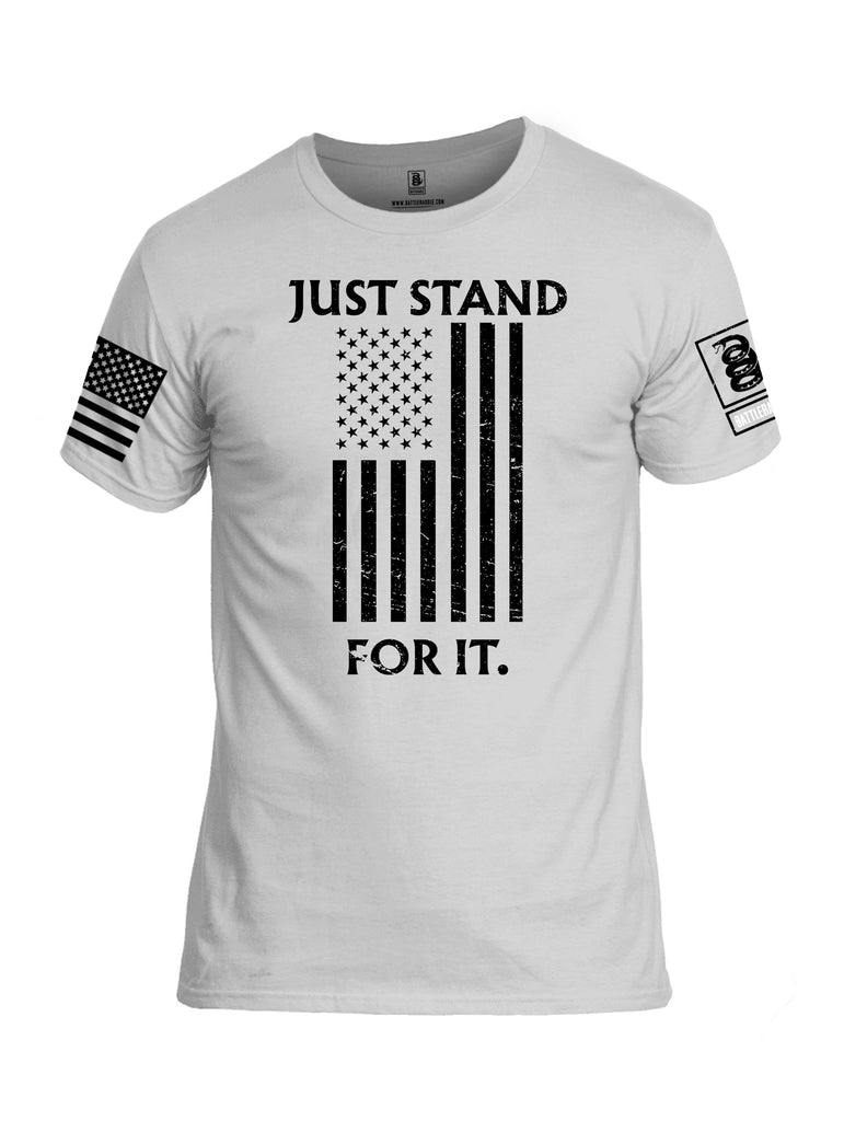 Battleraddle Just Stand For It Black Sleeves Men Cotton Crew Neck T-Shirt