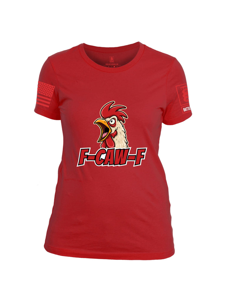 Battleraddle F Caw F Red Sleeves Women Cotton Crew Neck T-Shirt