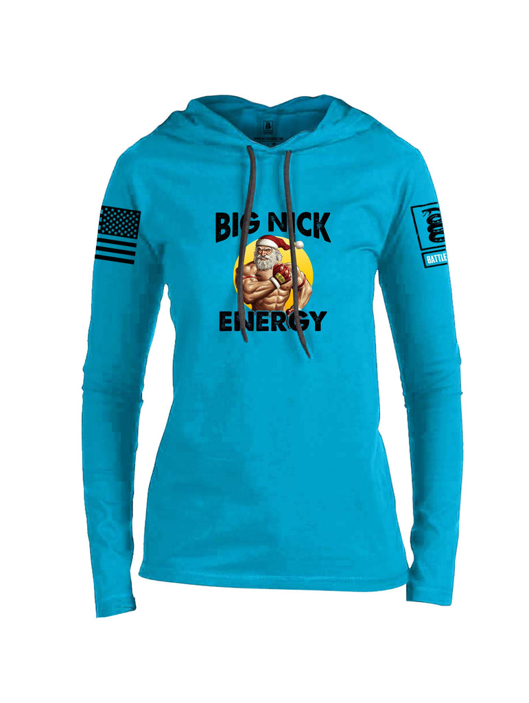 Battleraddle Big Nick Energy Black Sleeves Women Cotton Thin Cotton Lightweight Hoodie