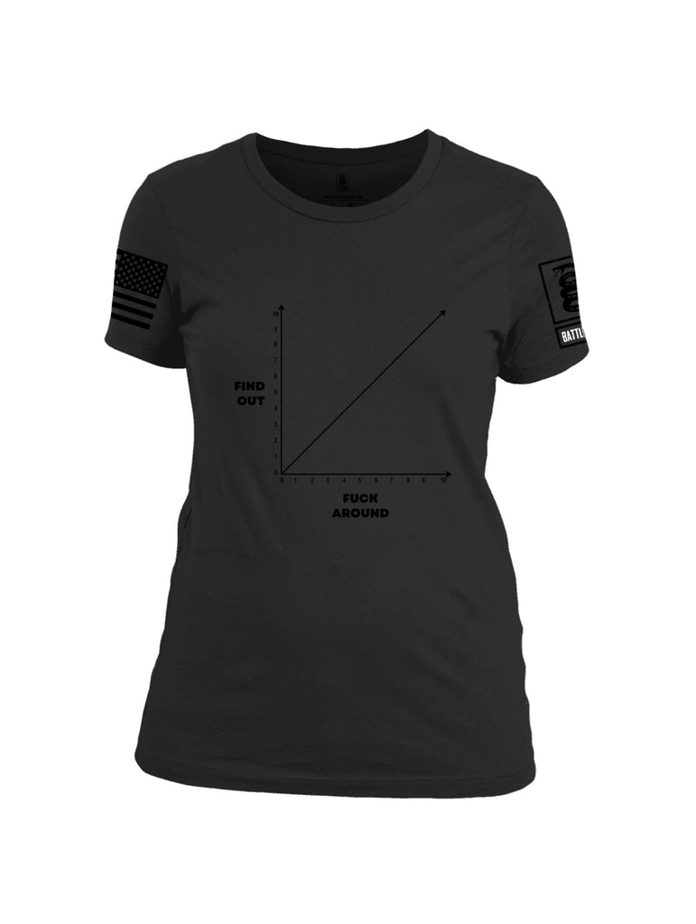 Battleraddle Fuck Around And Find Out Black Sleeves Women Cotton Crew Neck T-Shirt