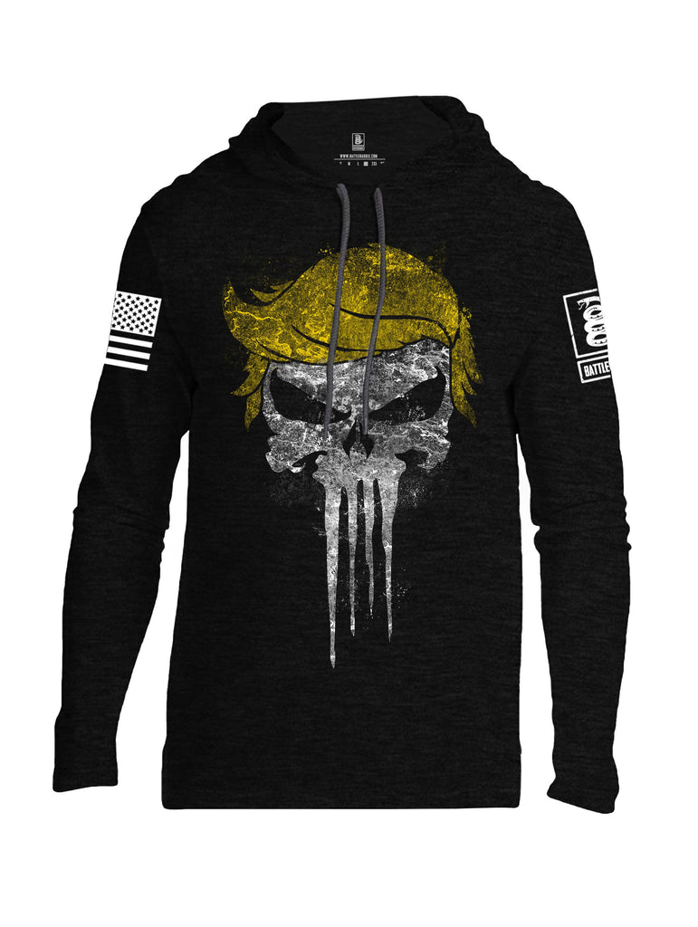 Battleraddle Trump Hair Punisher White Sleeves Men Cotton Thin Cotton Lightweight Hoodie