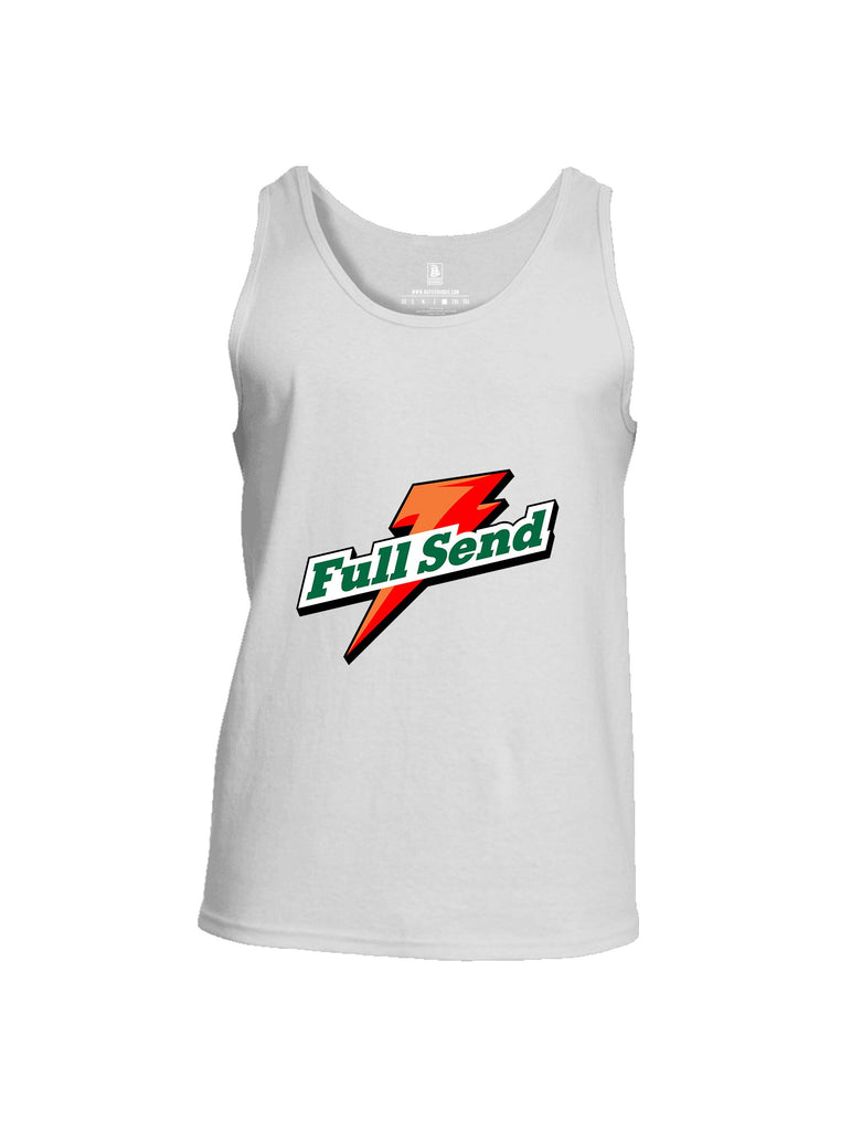 Battleraddle Full Send Lightning White Sleeves Men Cotton Cotton Tank Top