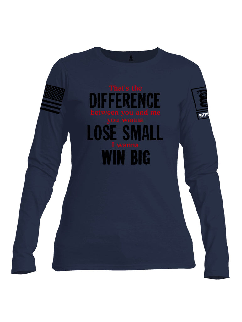 Battleraddle That'S The Difference Black Sleeves Women Cotton Crew Neck Long Sleeve T Shirt