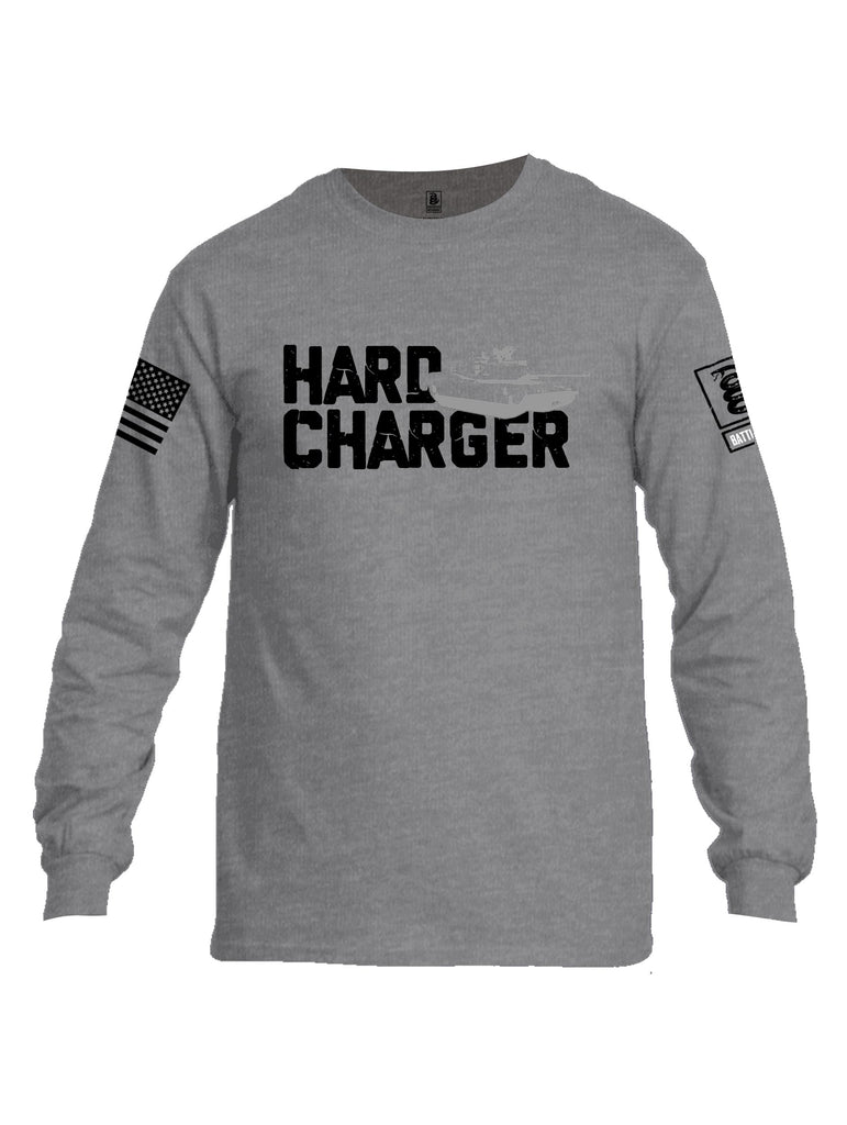 Battleraddle Hard Charger Black Sleeves Men Cotton Crew Neck Long Sleeve T Shirt