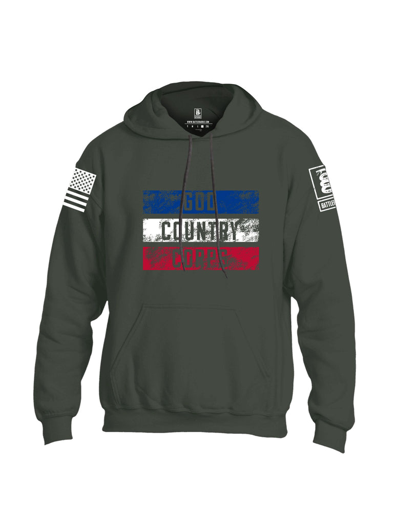 Battleraddle God Country Corps  White Sleeves Uni Cotton Blended Hoodie With Pockets