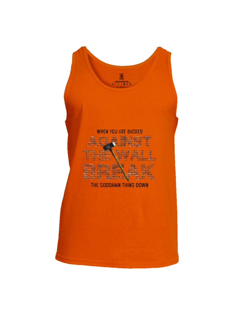 Battleraddle When You Are Backed Against The Wall Black Sleeves Men Cotton Cotton Tank Top