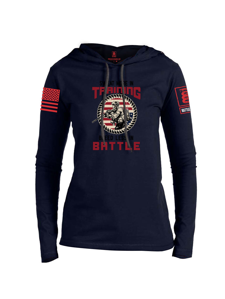 Battleraddle Sweat More In Training  Red Sleeves Women Cotton Thin Cotton Lightweight Hoodie