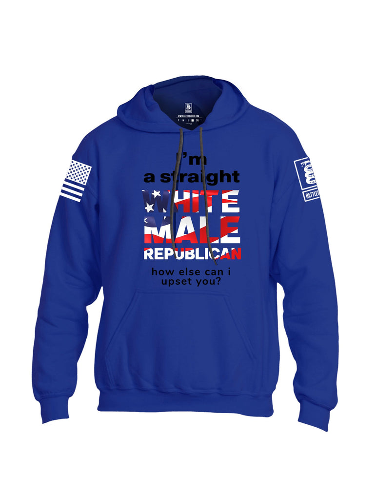 Battleraddle I'M A Straight White Male Republican White Sleeves Uni Cotton Blended Hoodie With Pockets