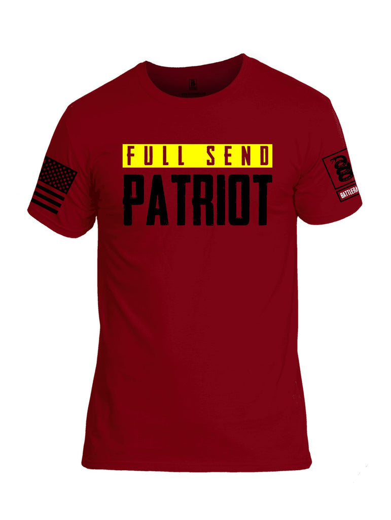 Battleraddle Full Send Patriot Black Sleeves Men Cotton Crew Neck T-Shirt