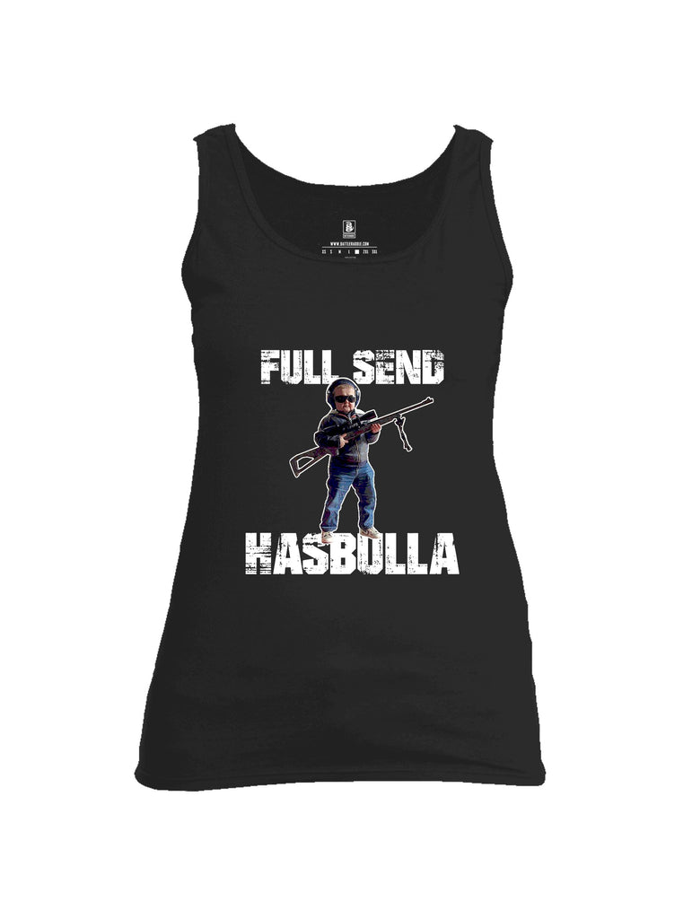 Battleraddle Full Send Hasbulla White Sleeves Women Cotton Cotton Tank Top